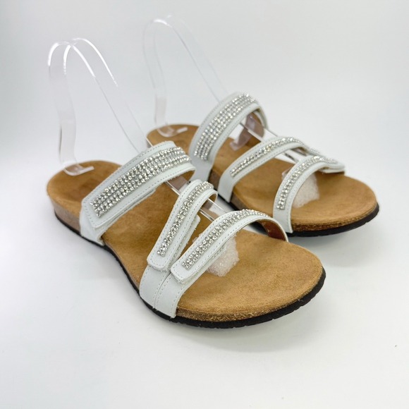 Vionic Shoes - Vionic Afton White Rhinestone Sandals Adjustable Straps Comfort Womens 10 Party